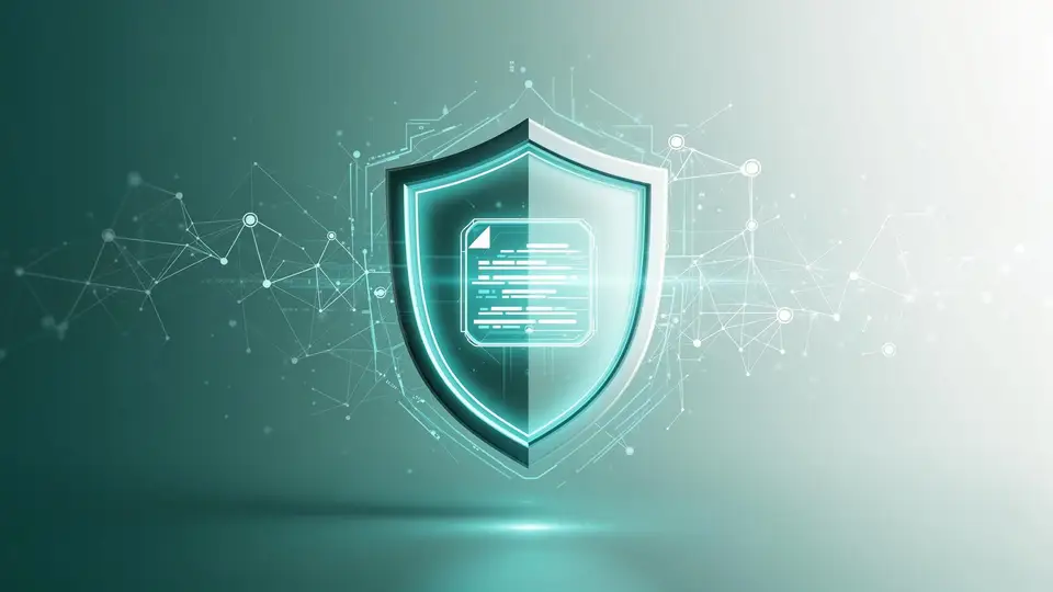 Un bouclier au centre d'un réseau de connexions, la cybersécurité d'une entreprise de La Réunion (illustration)